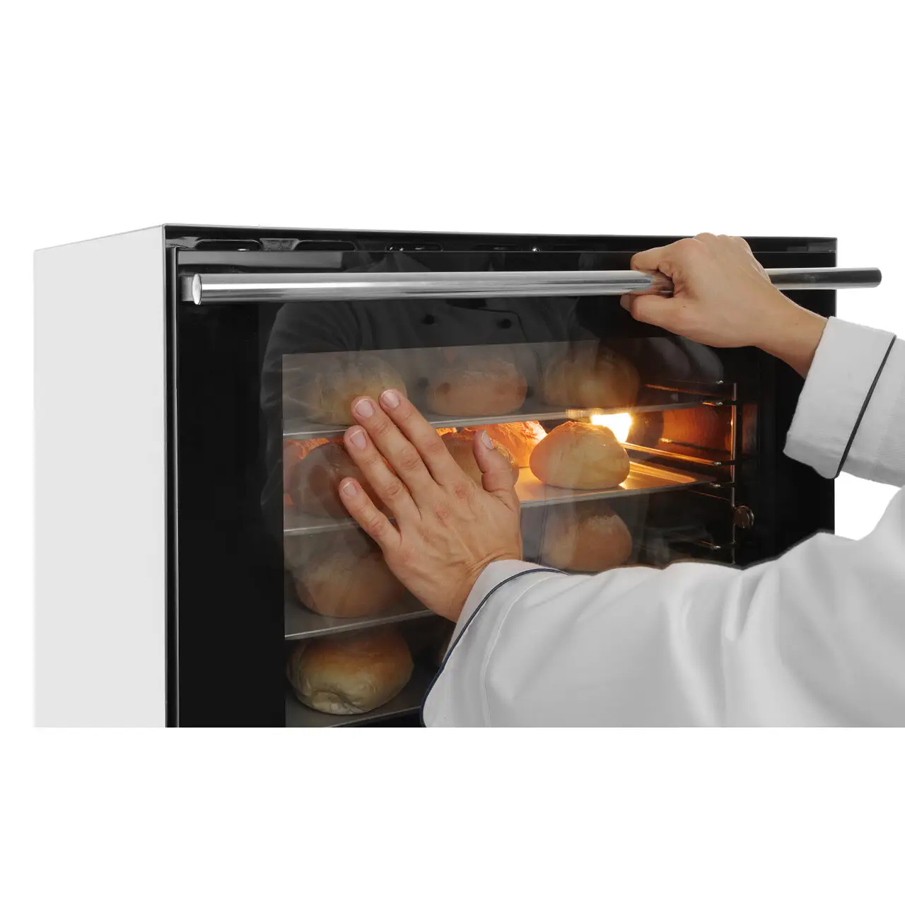 Cuptor convectie cu umidificare Hendi H90S, 4 tavi 438x315 mm incluse, 2 elemente incalzire, 2 ventilatoare, termostat reglabil 50-300 gr C, timer 0-120 min, 2670W, 595x595x(H)570 mm - imagine 5