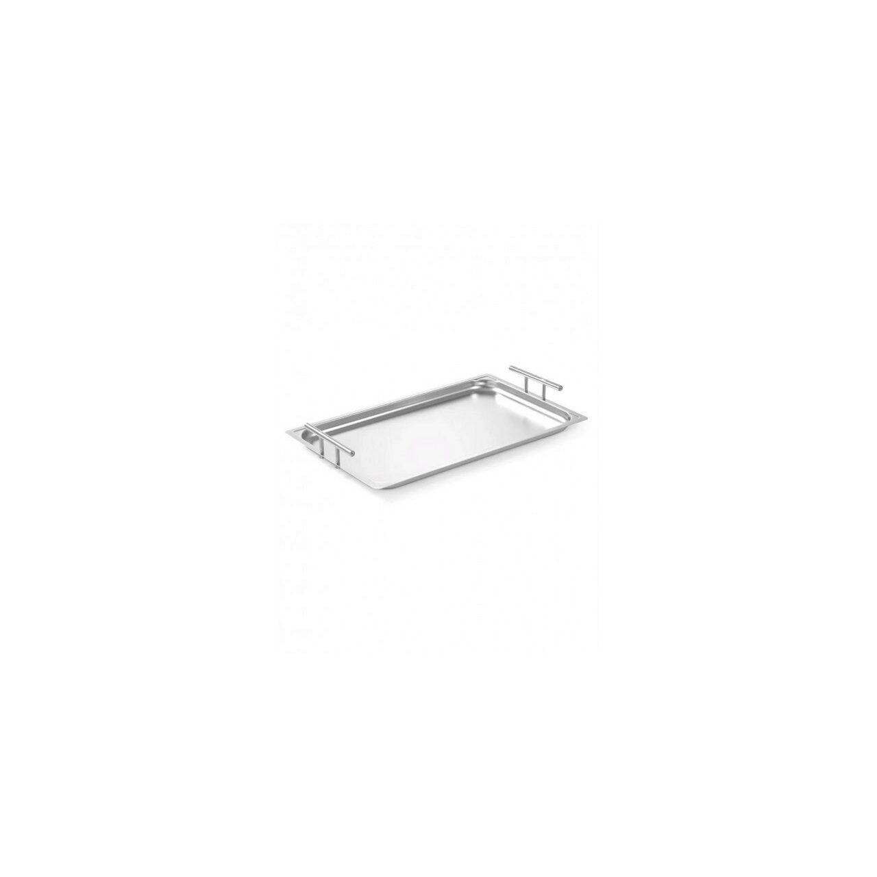 Tava de servire Hendi, GN 1/1,cu manere, din inox, 530x325x(H)70mm - imagine 2