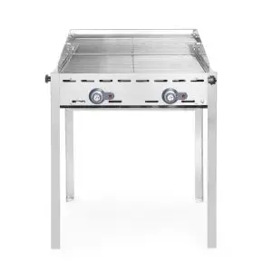 Grill Green Fire cu doua arzatoare Hendi ,cu doua gratare barbecue, Gn1/1 din otel inoxidabil, 740x612x(H)825