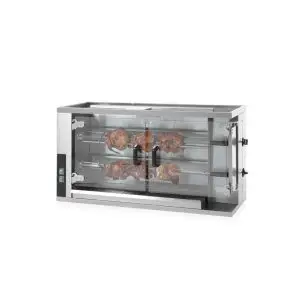 Rotisor gaz profesional pentru 8 - 10 pui 2 viteze de rotatie 1150x472x(H)605 mm Inox Hendi