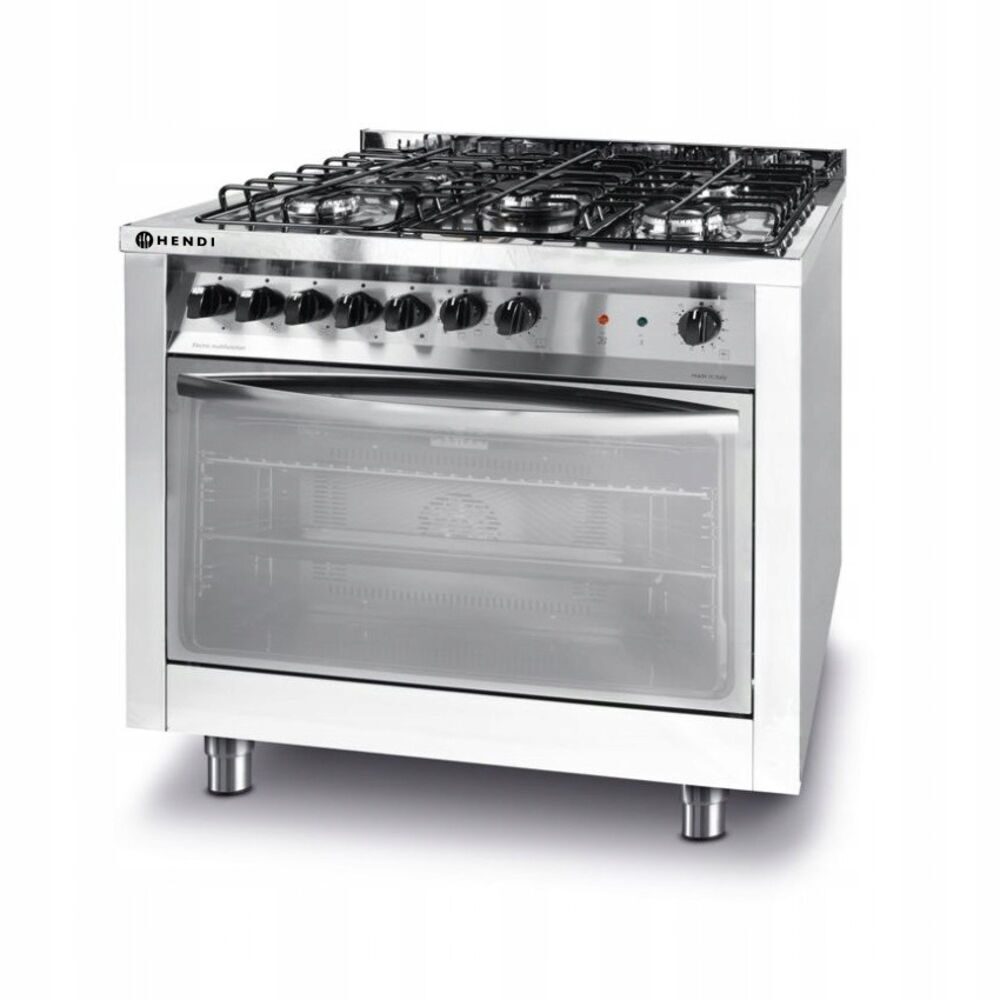 Plita electrica gaz cu 5 arzatoare si cuptor cu convectie Revolution by Hendi, 3 kW / 230V, 900x600x (H) 900 mm