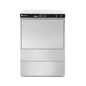 Masina profesionala de spalat vase K 50 cu pompa de evacuare si detergent 50 x 50 control electromecanic 230 W Hendi Inox 570x600(+370)x(H)830 mm
