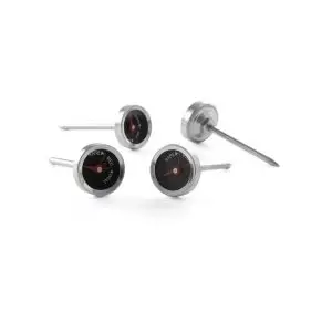 Set 4 termometre pentru friptura, Hendi, diametru 25 mm, Inox sonda 5 cm, indicator "rare-medium-well done"