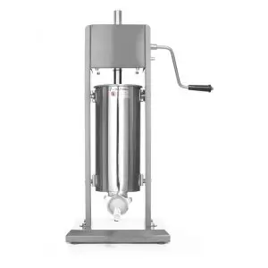 Aparat profesional pentru umplut carnati, Revolution, 5 lt, sistem umplere cu 2 viteze, inclus set 3 palnii, 30x34x(H)69 cm