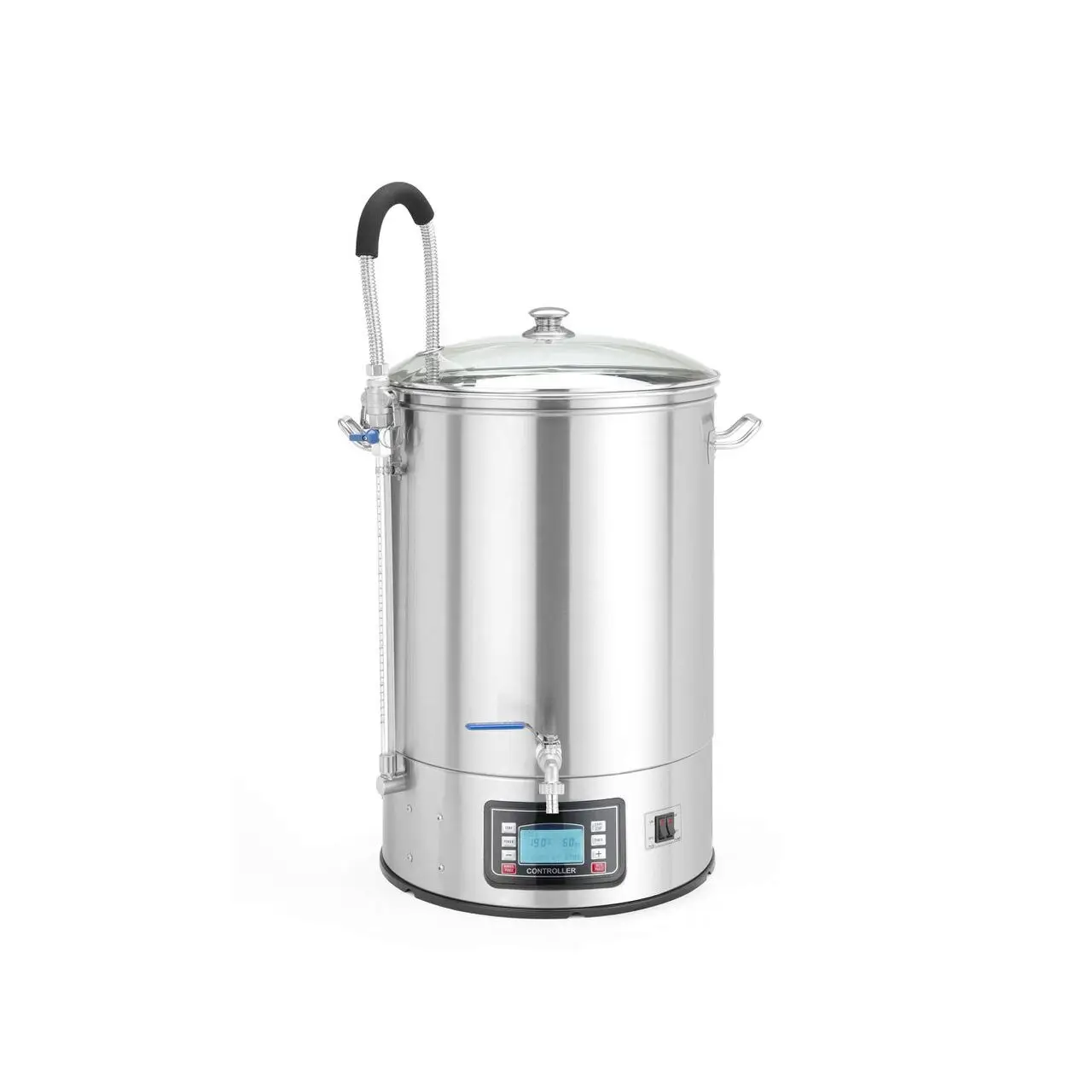 Aparat profesional pentru producere bere, capacitate 60 l, 3000 W, diametru 400x (H) 780 mm, panou digital, inox AISI 304, operare manuala sau automata, memorie salvare retete