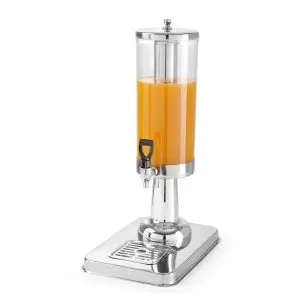 Dispenser suc 3 litri, suport inox, container din policarbonat, Hendi, robinet antipicurare, 215x315x490 mm