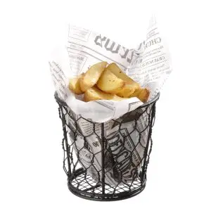 Cos servire din sarma, pentru servire snacks, Hendi, 120x(h)110 mm, Negru