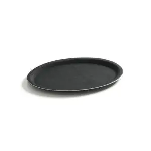 Tava Hendi pentru servire ovala, poliester armat cu fibra de sticla, neagra 200 x 265 mm