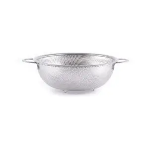 Colander Hendi, otel inoxidabil, cu baza si 2 manere, perforat, 235x(H)85 mm