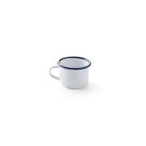 Ceasca emailata 120 ml, 70x(H)50 mm, model traditional alb / albastru, Hendi
