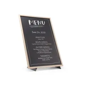 Tabla neagra cu suport si rama de lemn 400x600mm Hendi