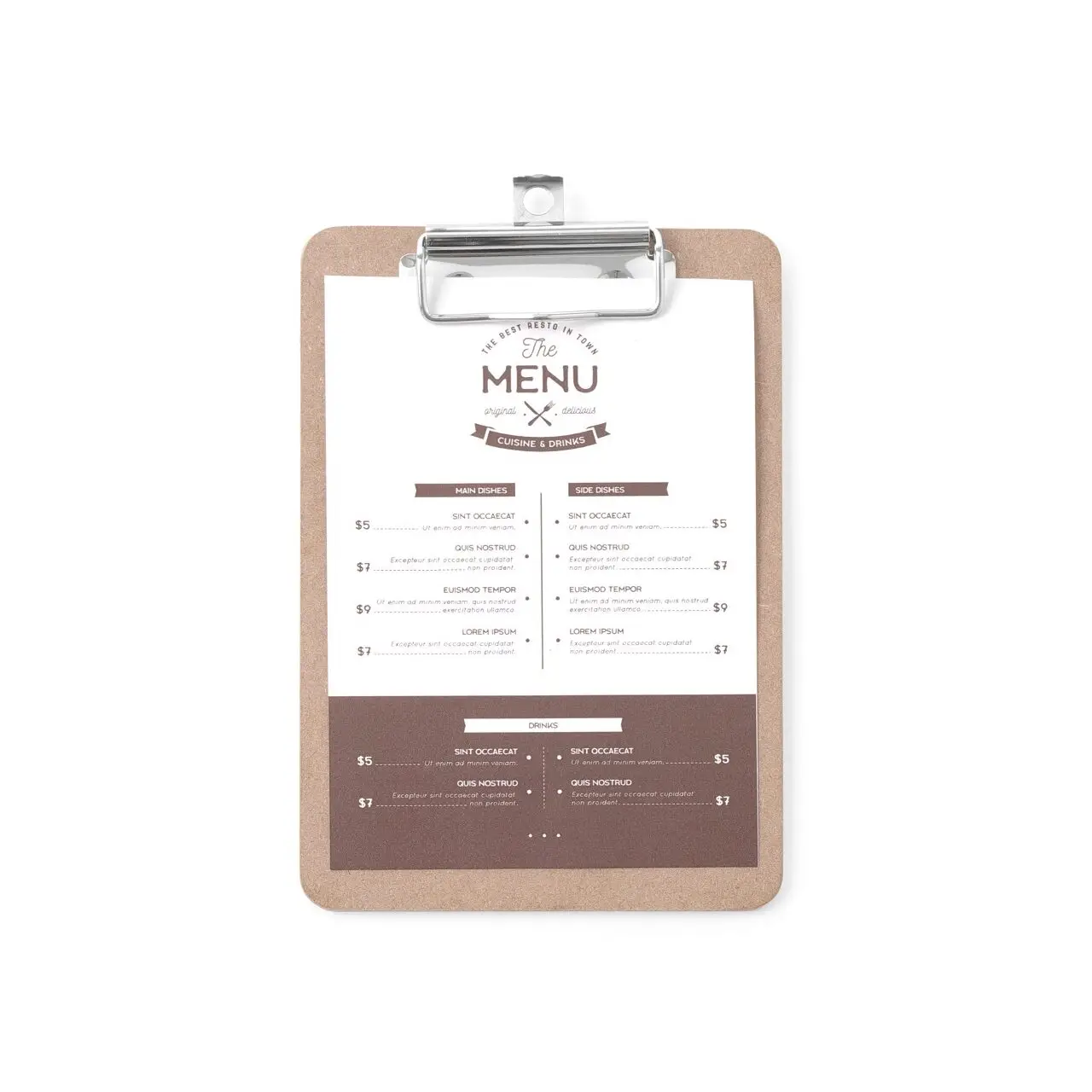 Clipboard pentru meniu 125x180 mm Hendi