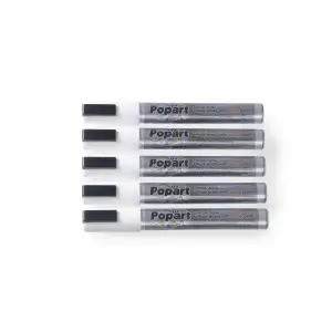 Set 5 markere albe pentru tabla, grosime scris 2-6 mm, Hendi