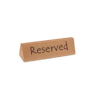 Semn de masa cu text Reserved din lemn durabil 152x44x(H)44 mm Hendi