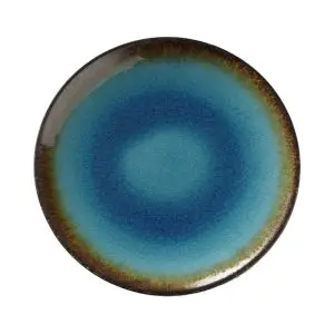 Farfurie Fine Dine, colectia Lazur, diametru 207 mm, portelan decorat manual