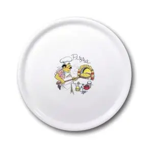 Farfurie Hendi pentru pizza, portelan durabil rezistent la temperaturi, diametru 330 mm