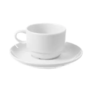 Ceasca cu farfuriuta, 230 ml, 115x(H)60 mm, portelan alb super-rezistent, Hendi Delta