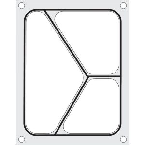 Matrita sigilare pentru un recipient cu trei compartimente 227x178 mm