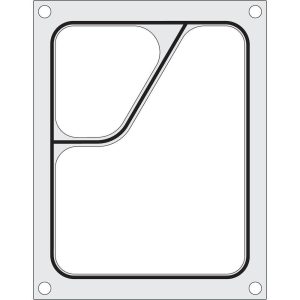 Matrita sigilare pentru un recipient cu doua compartimente 227x178 mm