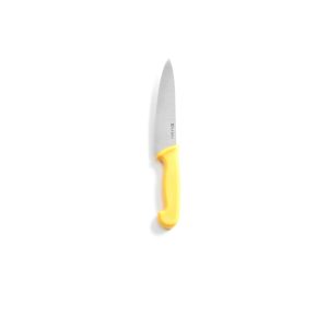 Cutitul bucatarului, galben, 180/320 mm, lama inox grosime 2.5 mm, in conformitate cu normele de igiena HACCP, Hendi, potrivit si pentru uz profesional