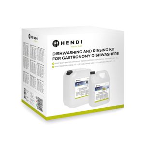 Set detergent pentru masina de spalat vase, Hendi, detergent spalare 10 litri, solutie clatire 5 litri
