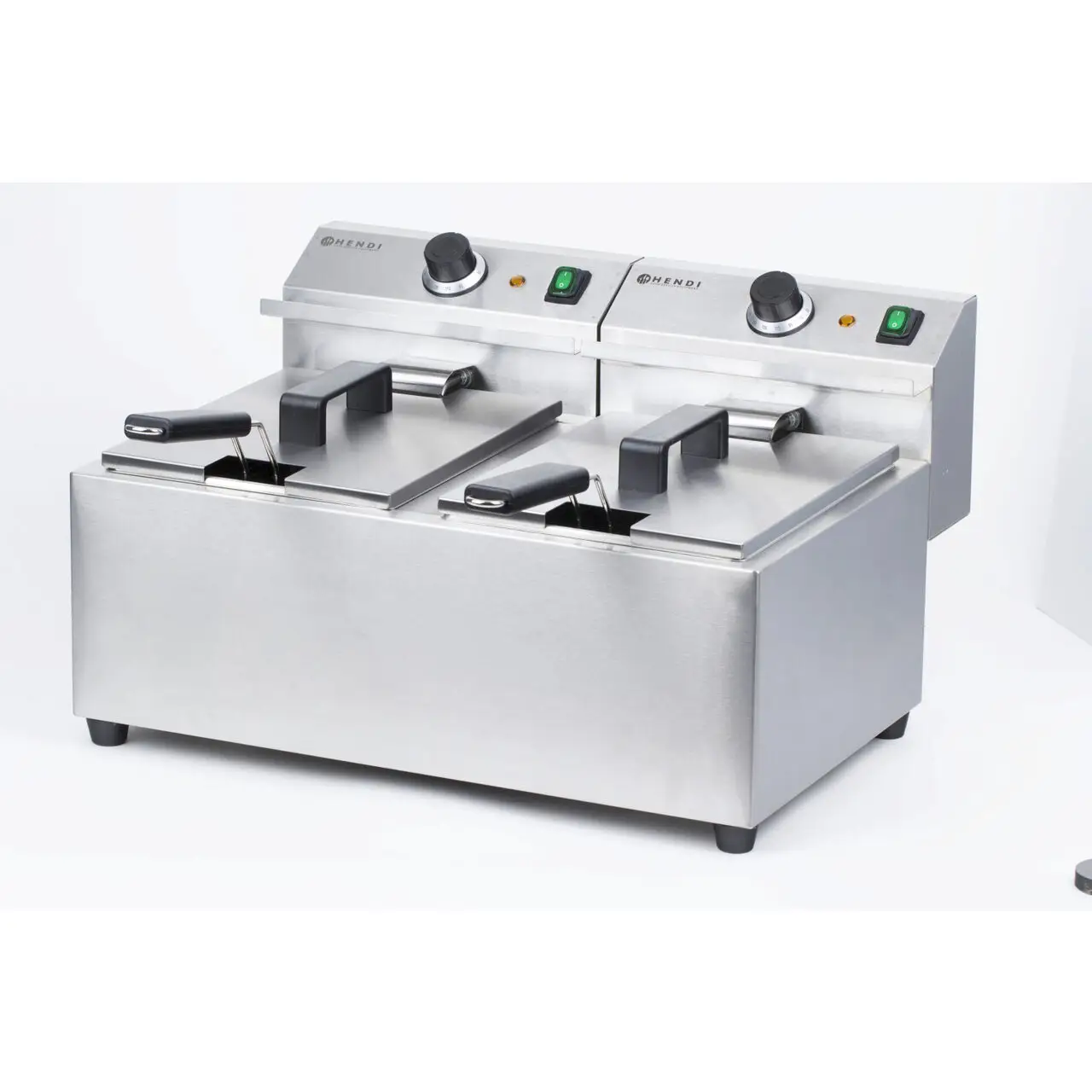 Friteuza electrica profesionala dubla 2x8 litri, inox, 2x3500W, Hendi Mastercook - imagine 2