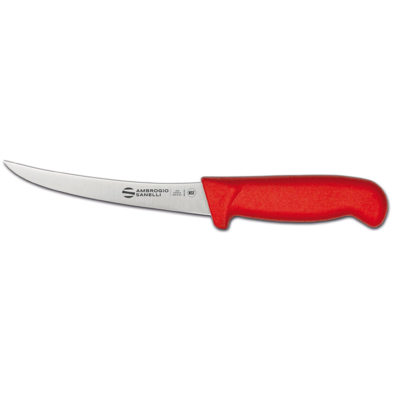 Cuțit de dezosat Supra Colore, Ambrogio Sanelli, lamă curbată, roșu, (L) 290 mm