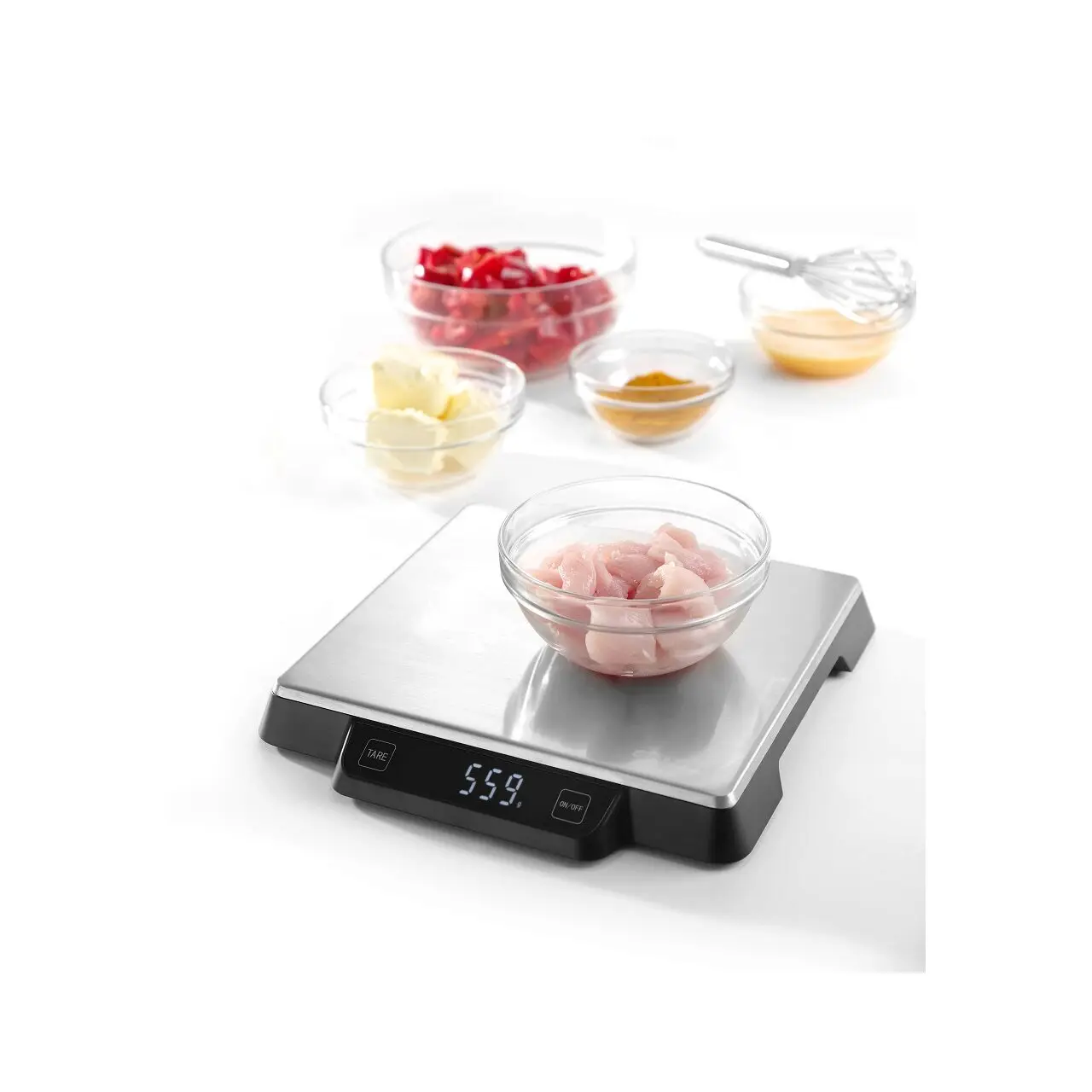 Cantar de bucatarie, inox, 15kg cu precizie de ±1g, 266x269x(H)34mm - imagine 2