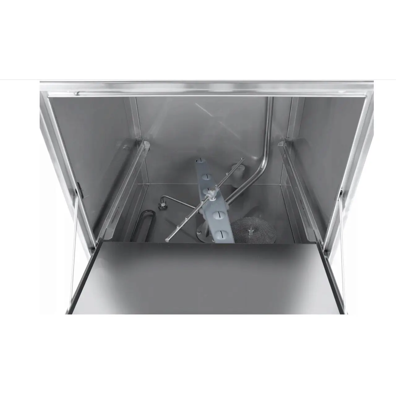 Masina profesionala de spalat vase K 50 cu pompa de evacuare si detergent 50 x 50 control electromecanic 230 W Hendi Inox 570x600(+370)x(H)830 mm - imagine 4