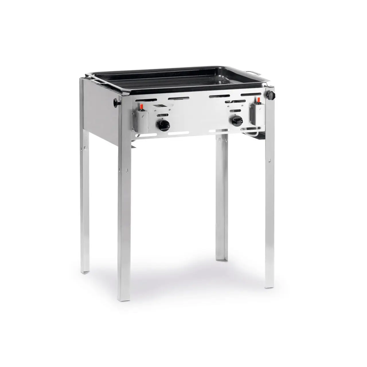 Gratar profesional pe gaz Hendi Master Maxi, cadru inox, 11.6 kW, incluse: gratar cromat, tava emailata 59x48 cm, furtun gaz, regulator presiune incluse, 65x54x(H)84 cm - imagine 2