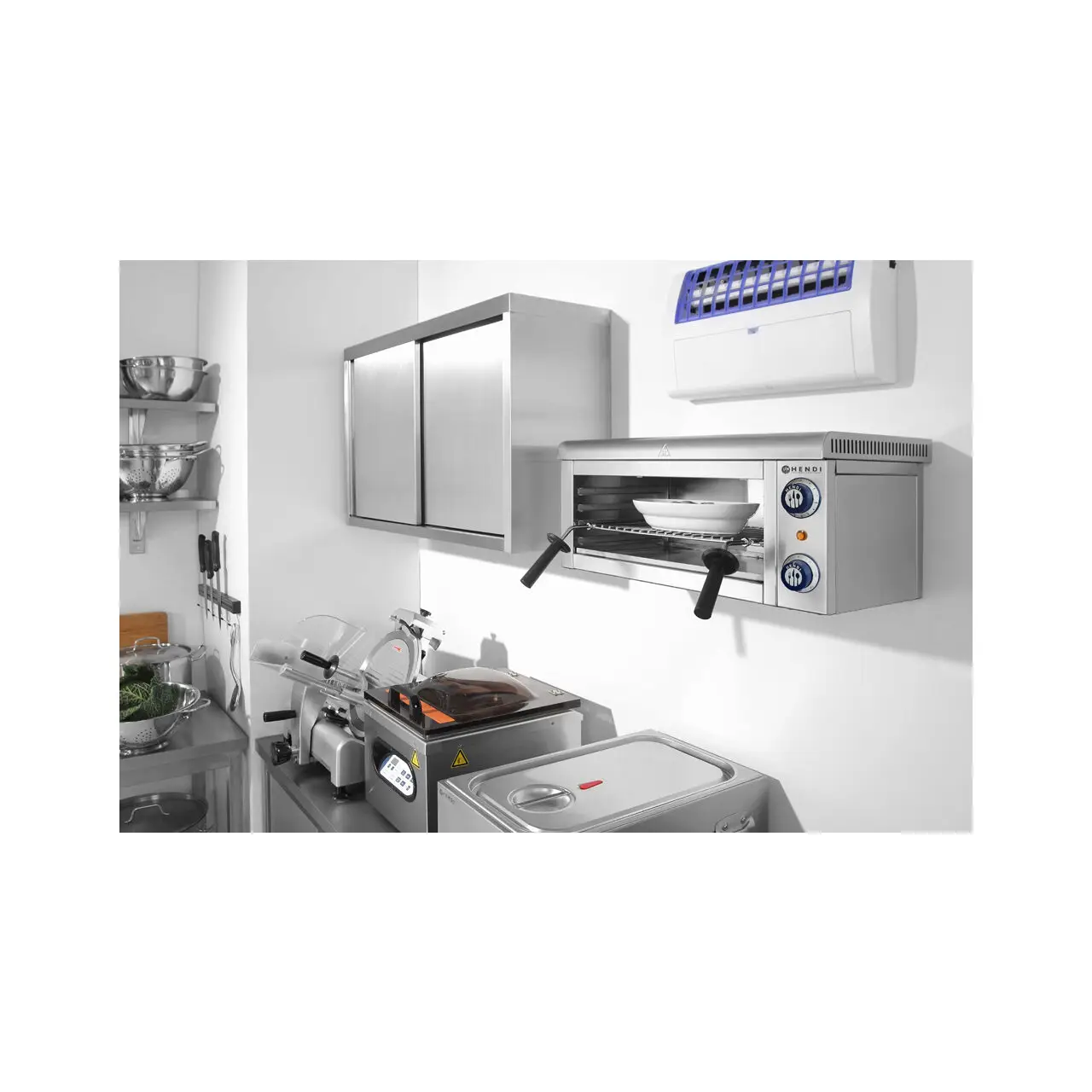 Cuptor/Salamandra Hendi montabila pe perete, 2000 W, temperatura reglabila 50-300 gr C, timer 30 min, 610x310x(H)280 mm - imagine 3