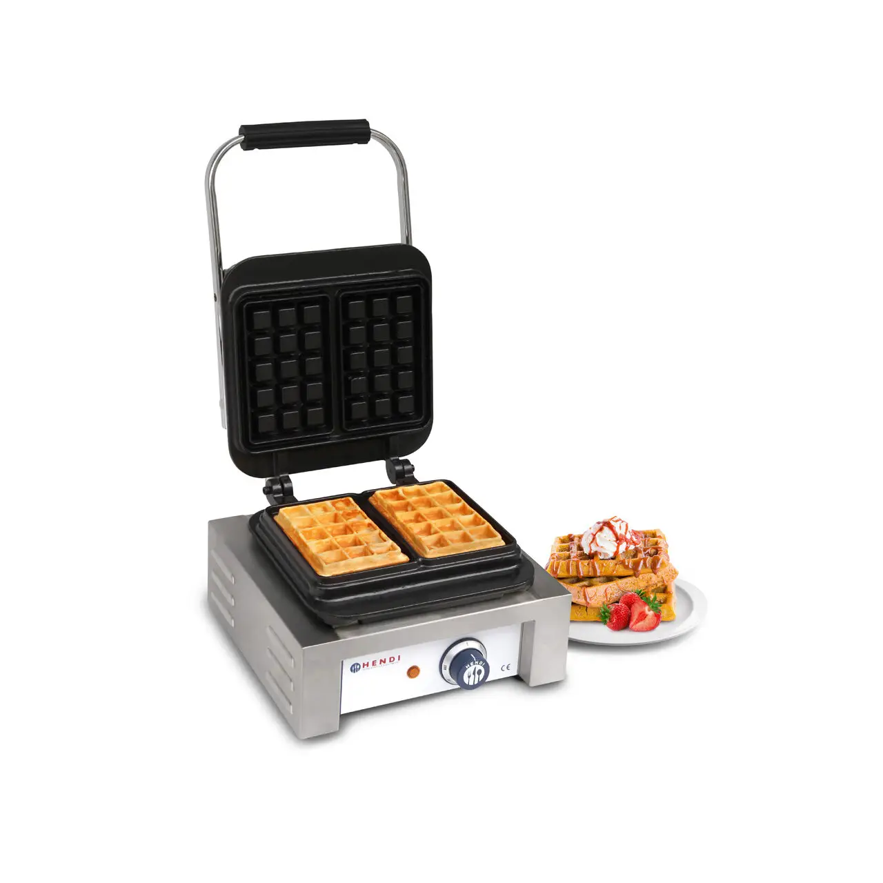 Aparat Hendi Brussels pentru vafe / waffles, 2200W, 2 placi dreptunghiulare 3x5 cm - imagine 3