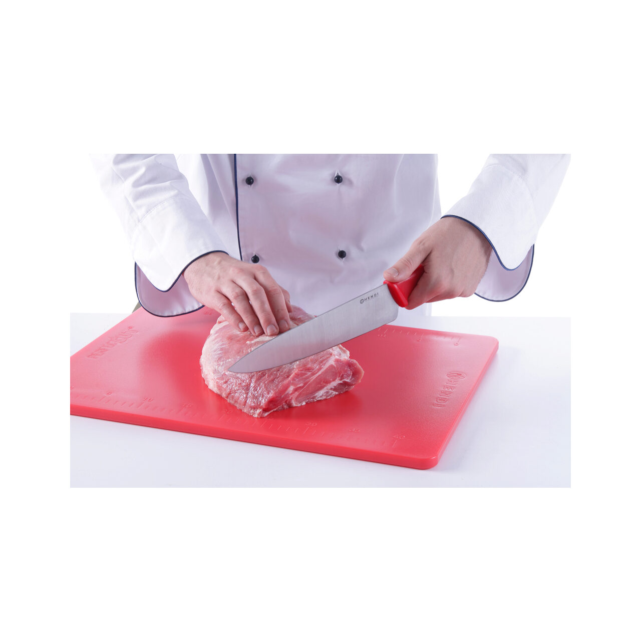 Tocator rosu, 600x400x(H)18 mm, polietilena HDPE 500, Hendi, 2 fete taiere, potrivit si pt uz profesional, respecta normele de igiena HACCP - imagine 2