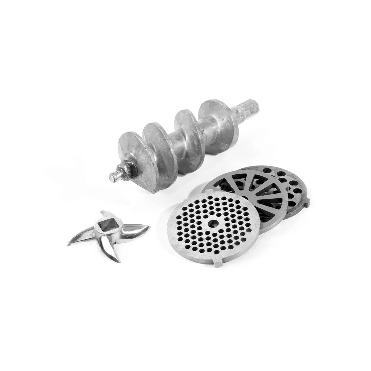 Masina de tocat carne, 2 discuri taiere incluse 4 si 7 mm, 3 accesorii umplere carnati 12, 15, 20 mm, Hendi 198, corp aluminiu, palnie fonta, 400W - imagine 3