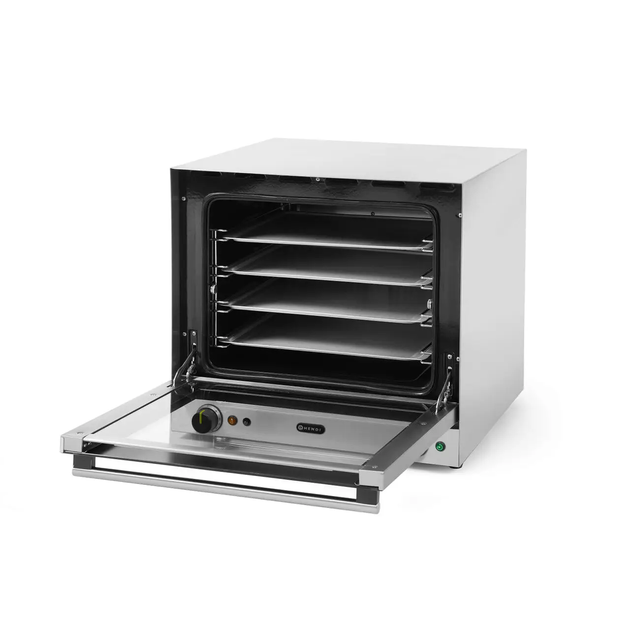 Cuptor convectie cu umidificare Hendi H90S, 4 tavi 438x315 mm incluse, 2 elemente incalzire, 2 ventilatoare, termostat reglabil 50-300 gr C, timer 0-120 min, 2670W, 595x595x(H)570 mm - imagine 3