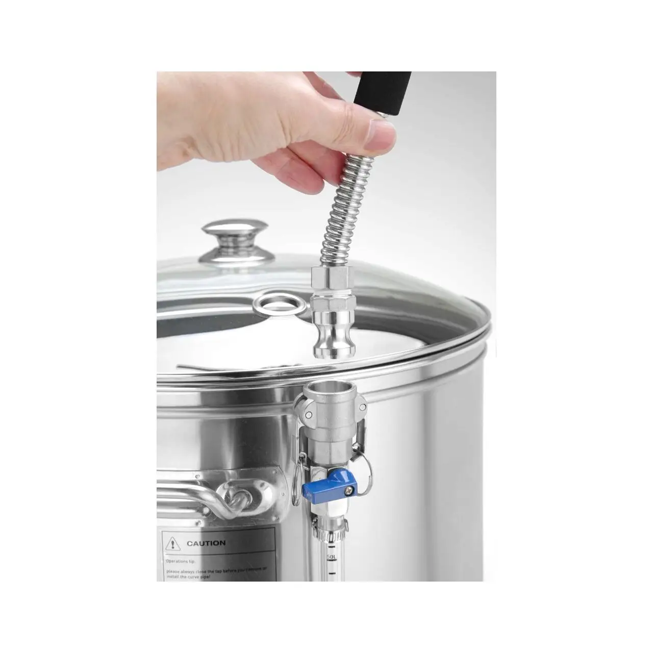 Aparat profesional pentru producere bere, capacitate 40 l, 2500 W, diametru 400x (H) 630 mm, panou digital, inox AISI 304, operare manuala sau automata, memorie salvare retete - imagine 3