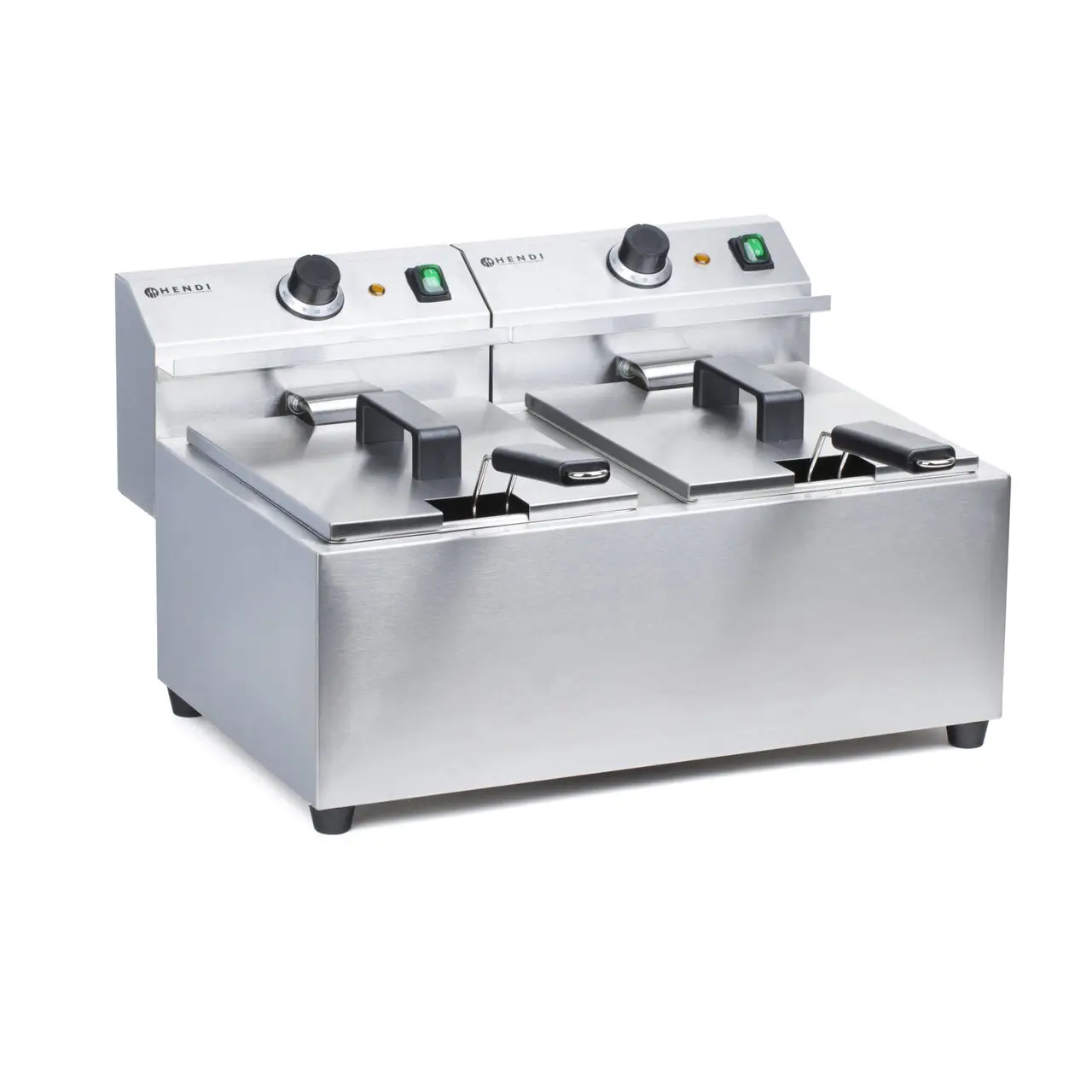 Friteuza electrica profesionala dubla 2x8 litri, inox, 2x3500W, Hendi Mastercook - imagine 3