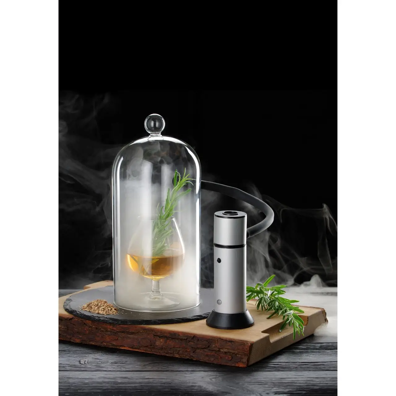Infuzor de fum Hendi, camera detasabila, filtru integrat, furtun flexibil de cauciuc (30 cm), culoare gri - imagine 6