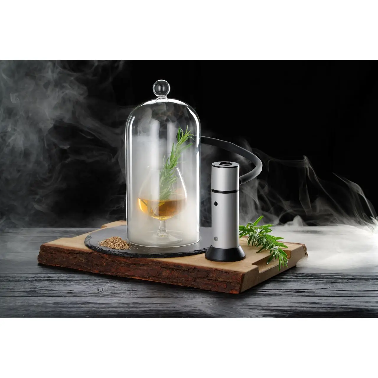Infuzor de fum Hendi, camera detasabila, filtru integrat, furtun flexibil de cauciuc (30 cm), culoare gri - imagine 5