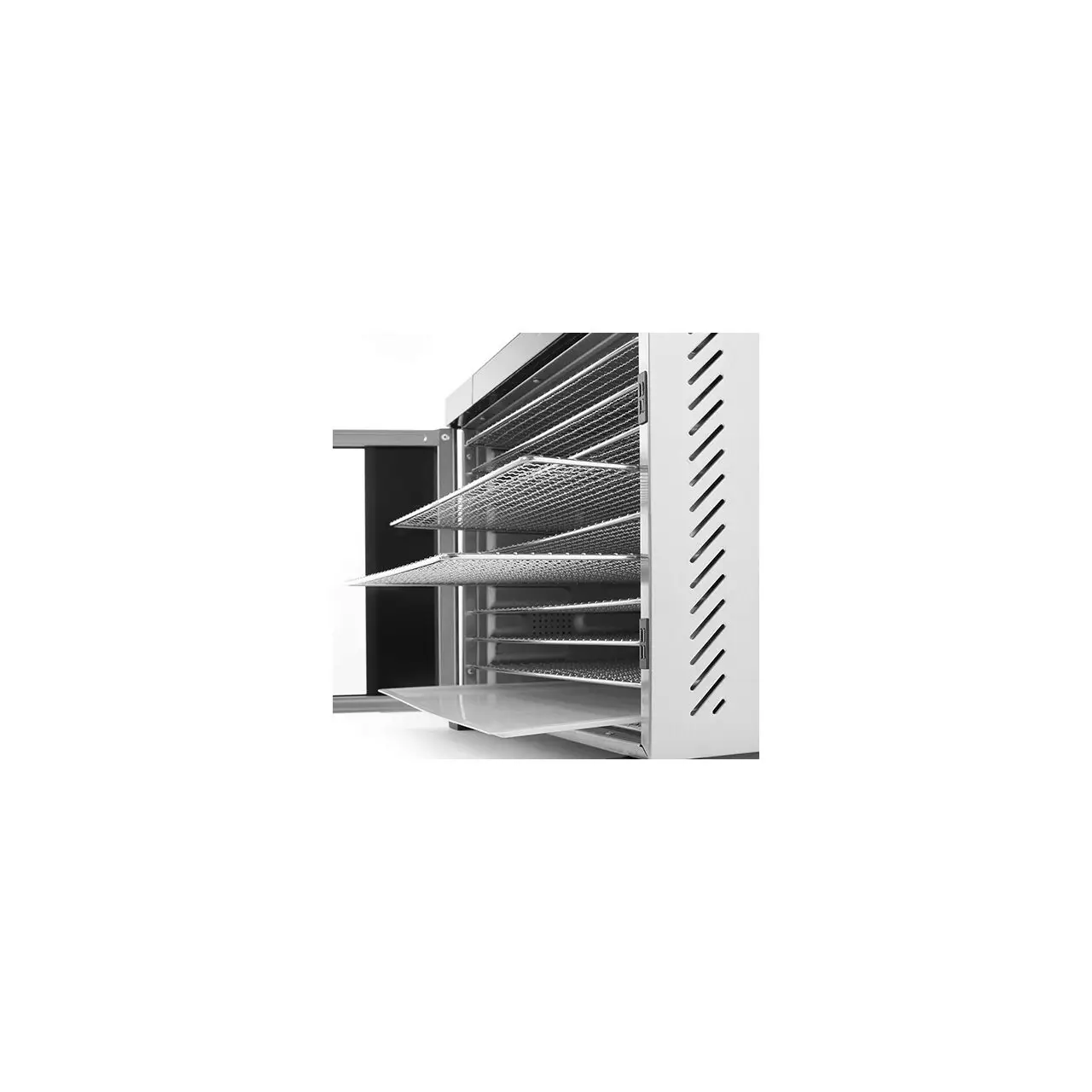 Deshidrator alimente Hendi Profi Line, 550 W, 6 tavi inox, interior si exterior inox, temperatura reglabila 35-75 C, Gri, timer, panou de control digital - imagine 7