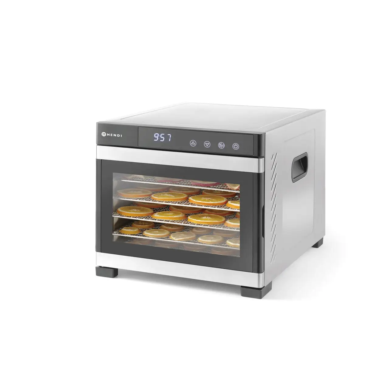 Deshidrator alimente Hendi Profi Line, 550 W, 6 tavi inox, interior si exterior inox, temperatura reglabila 35-75 C, Gri, timer, panou de control digital - imagine 4