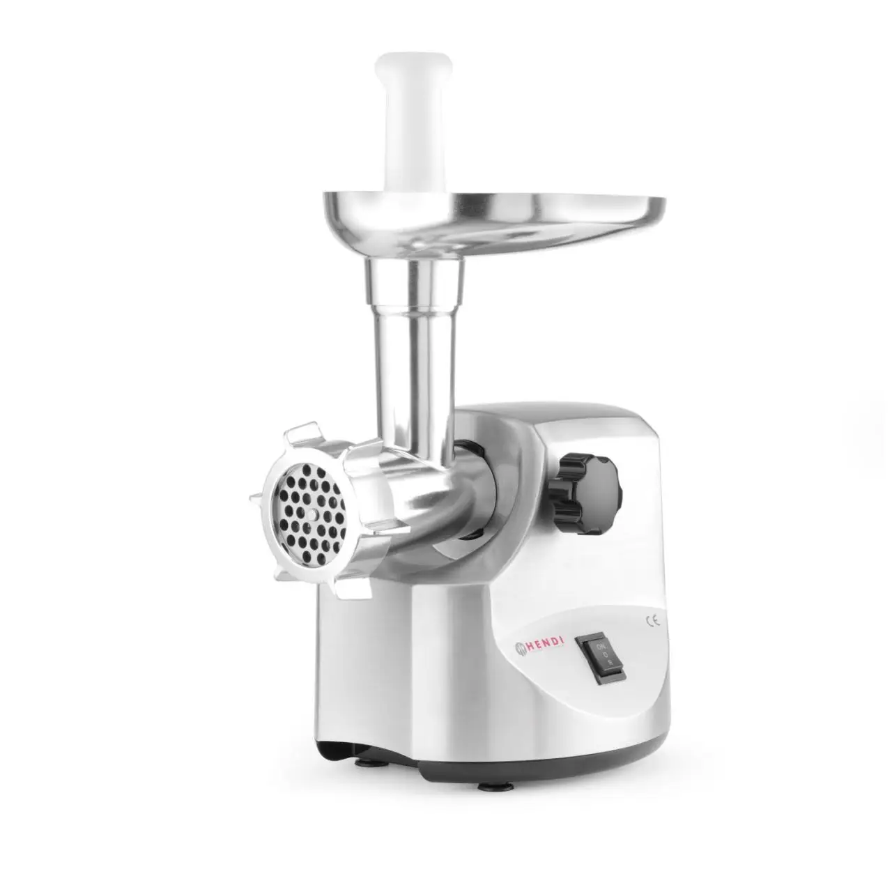 Masina de tocat carne, 2 discuri taiere incluse 4 si 7 mm, 3 accesorii umplere carnati 12, 15, 20 mm, Hendi 198, corp aluminiu, palnie fonta, 400W - imagine 10