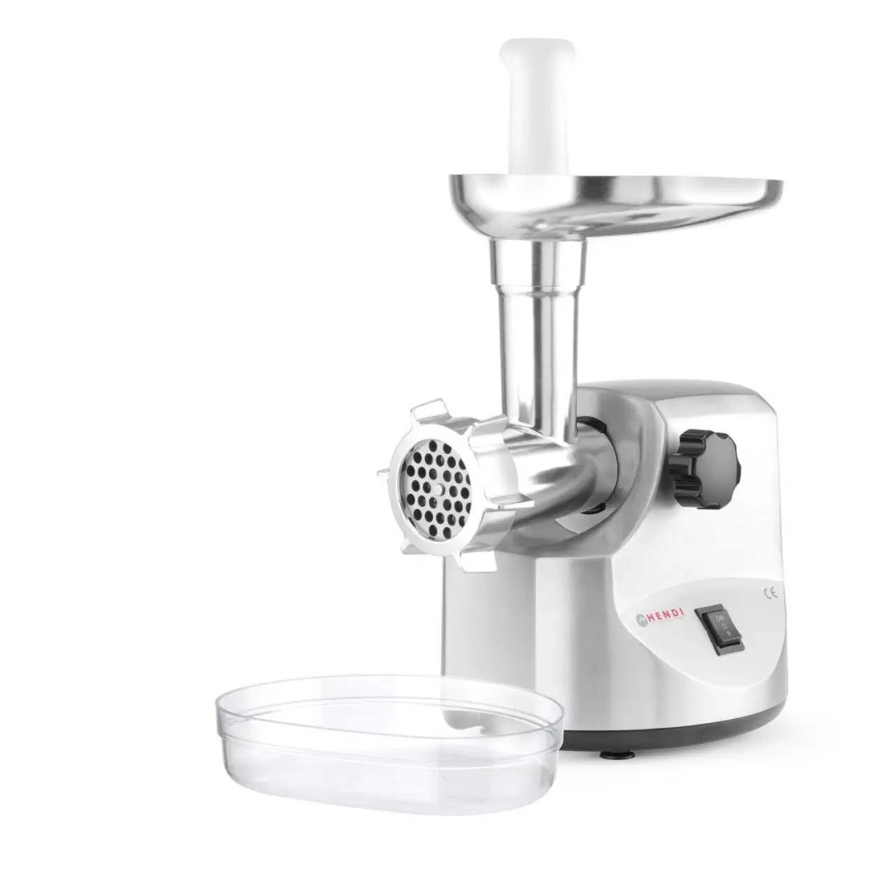 Masina de tocat carne, 2 discuri taiere incluse 4 si 7 mm, 3 accesorii umplere carnati 12, 15, 20 mm, Hendi 198, corp aluminiu, palnie fonta, 400W - imagine 11