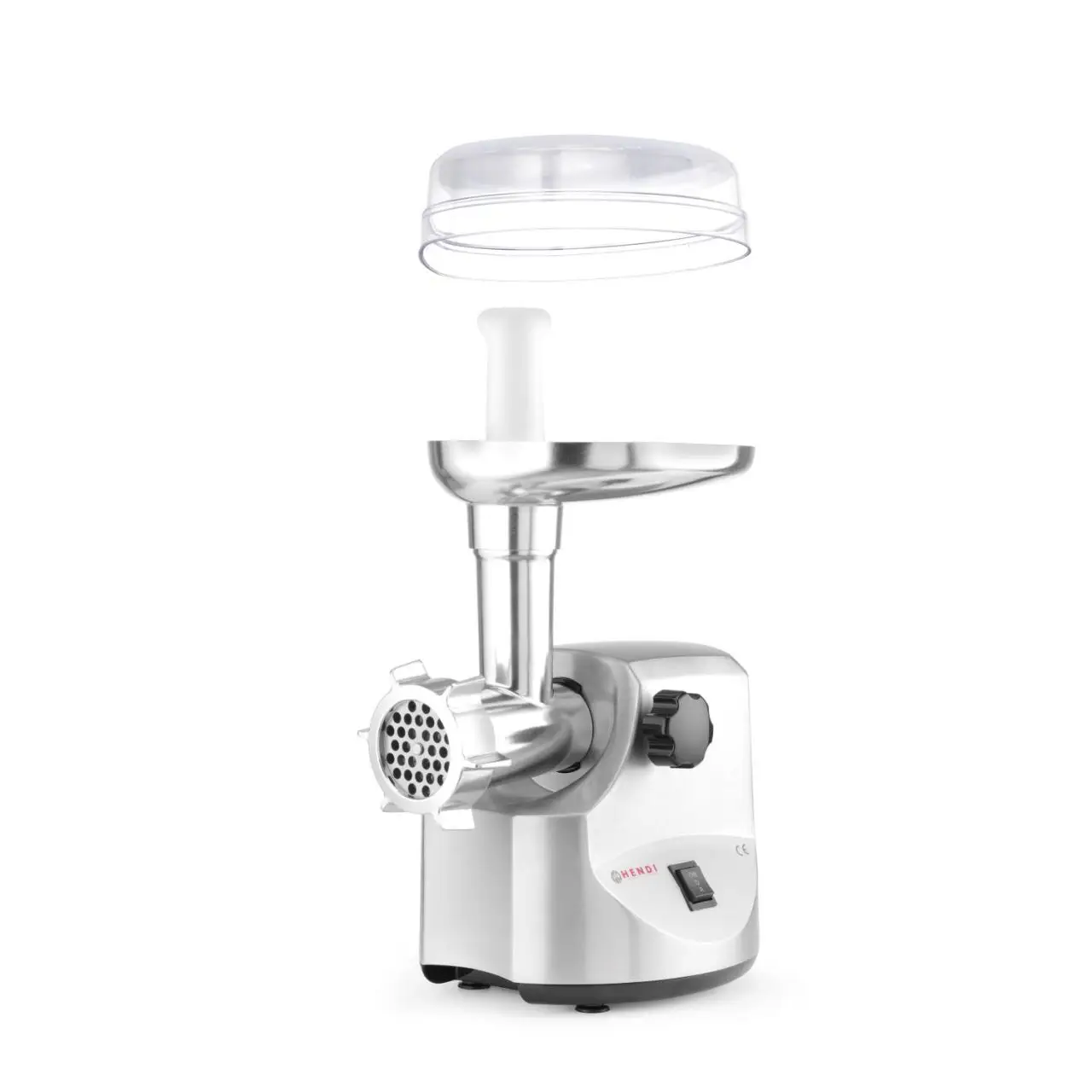 Masina de tocat carne, 2 discuri taiere incluse 4 si 7 mm, 3 accesorii umplere carnati 12, 15, 20 mm, Hendi 198, corp aluminiu, palnie fonta, 400W - imagine 9