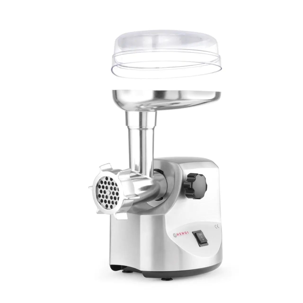 Masina de tocat carne, 2 discuri taiere incluse 4 si 7 mm, 3 accesorii umplere carnati 12, 15, 20 mm, Hendi 198, corp aluminiu, palnie fonta, 400W - imagine 8