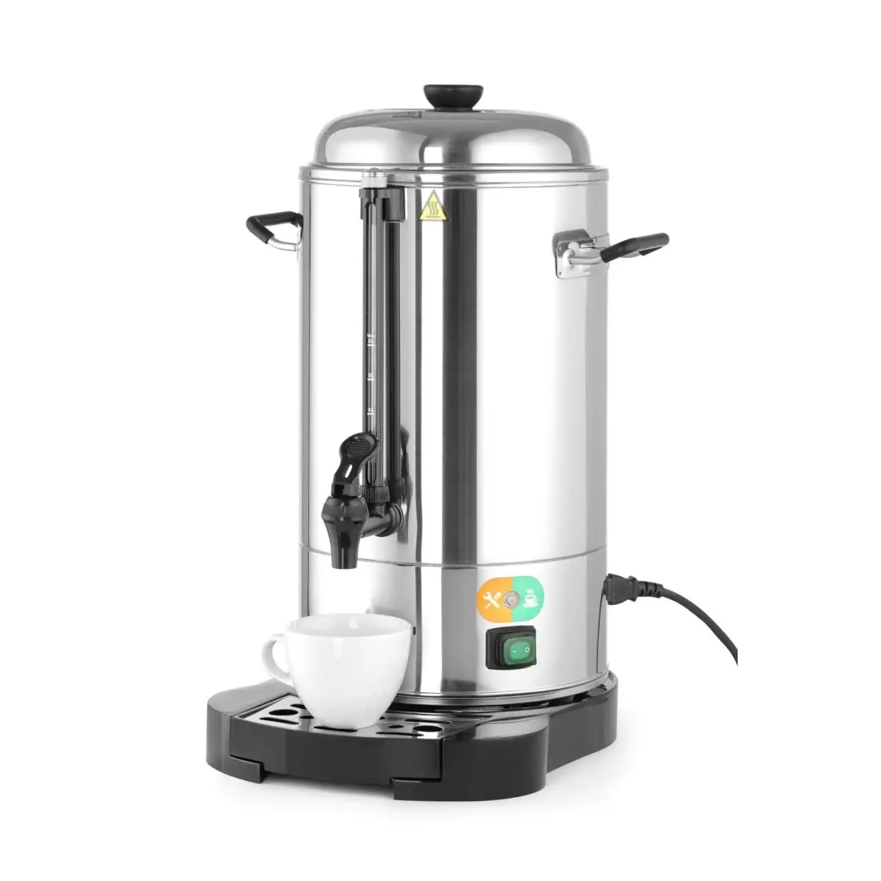 Percolator / cafetiera profesionala, 6lt, Hendi, cu pereti dubli din inox, 1500W, diam. 241x (H)480 mm, robinet anti-picurare, temperatura ajustabila pana la 100 C, filtru incorporat pentru cafea macinata - imagine 11