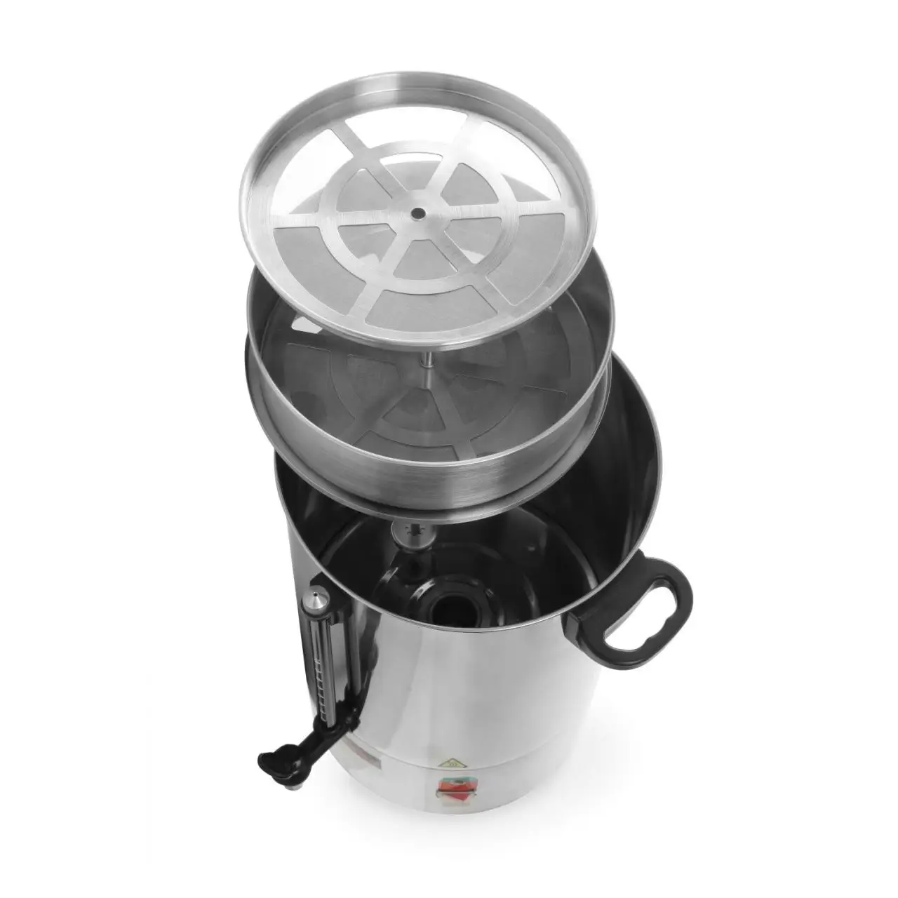 Percolator / cafetiera profesionala, 6lt, Hendi, cu pereti dubli din inox, 1500W, diam. 241x (H)480 mm, robinet anti-picurare, temperatura ajustabila pana la 100 C, filtru incorporat pentru cafea macinata - imagine 9