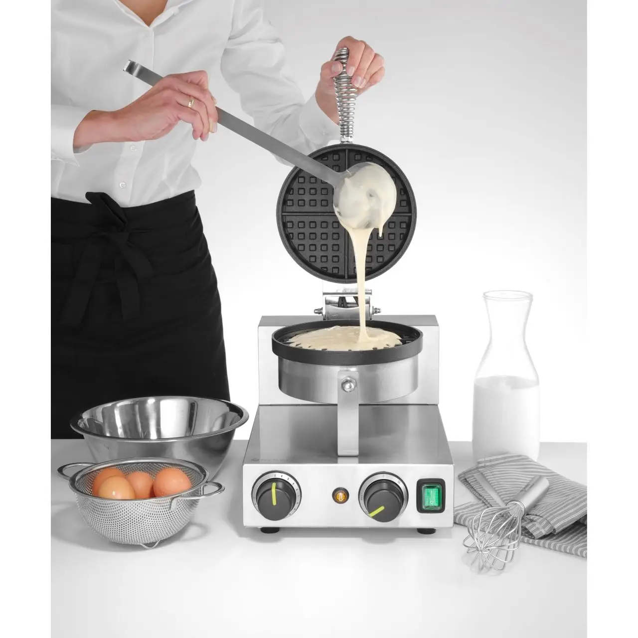Aparat vafe/waffles rotunde Hendi, diametru 19cm, 1000w, timer, termostat reglabil, 2500x3800x(h)5900mm - imagine 6
