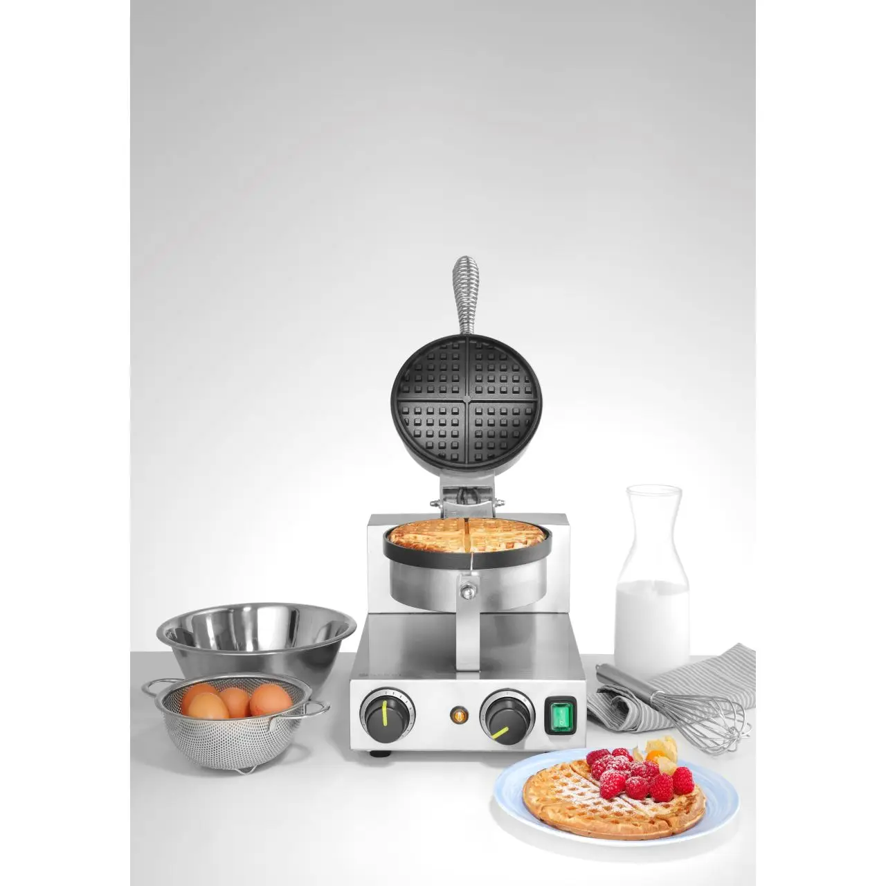 Aparat vafe/waffles rotunde Hendi, diametru 19cm, 1000w, timer, termostat reglabil, 2500x3800x(h)5900mm - imagine 8