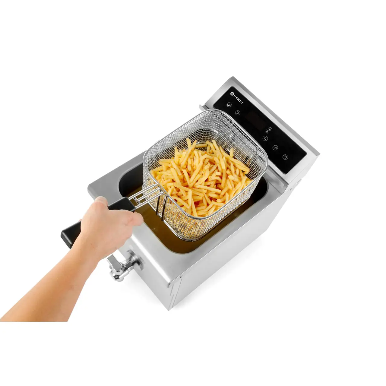 Friteuza cu inductie Hendi Kitchen Line, 8 lt, corp inox, 3500W, functie boost pentru incalzire rapida, Hendi, 290x485x(H)406mm - imagine 5